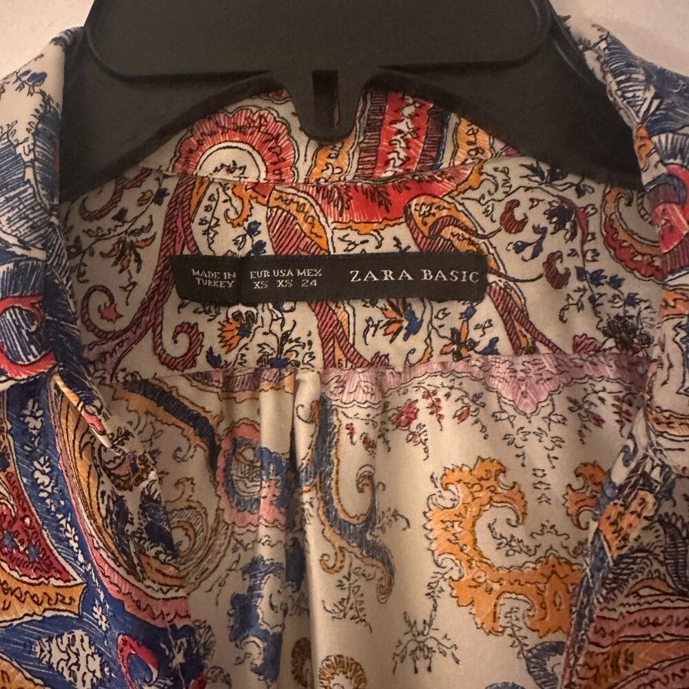 Zara Floral Paisley  3/4 L Sleeve Tunic Size XS - Picture 3 of 3